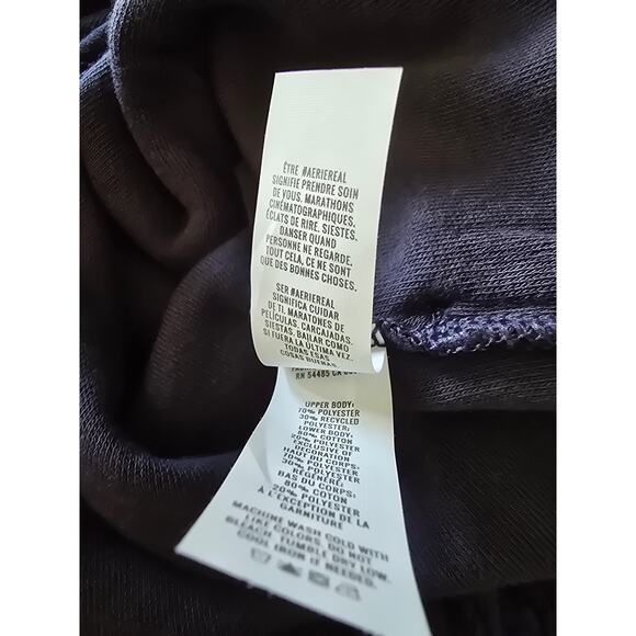 Aerie Fuzzy/Fleece Quarter‑Zip Sweater Women Medium Cozy Sherpa/Cloud Zig‑Zag - Picture 4 of 4
